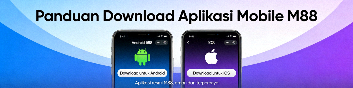 Banner panduan download aplikasi mobile M88 untuk Android dan iOS