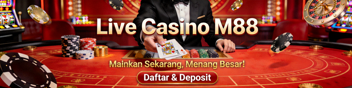 Banner promosi Live Casino M88 yang dioptimalkan untuk perangkat mobile