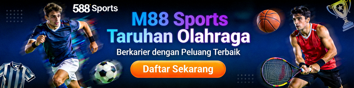 Banner promosi taruhan olahraga M88 Sports dengan tampilan mobile yang responsif