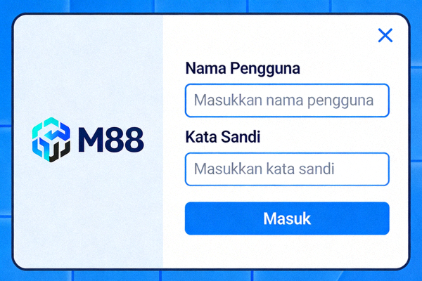 Ilustrasi pengisian formulir login M88 dengan username dan password