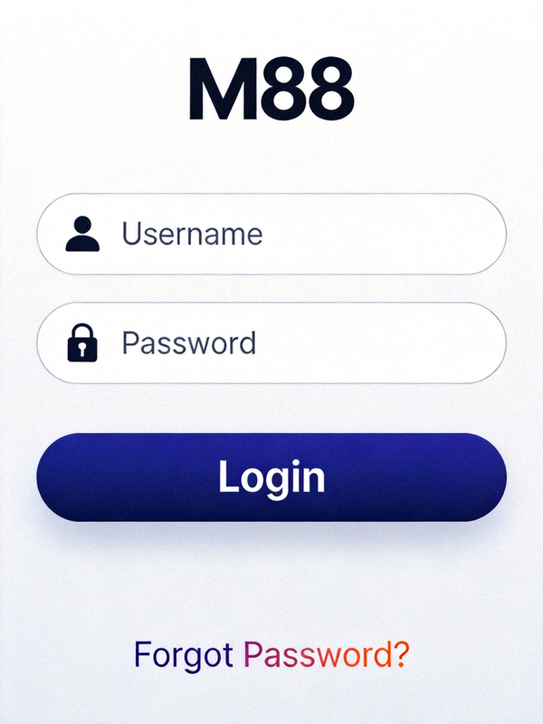 Tampilan halaman login M88 yang dioptimalkan untuk perangkat mobile atau smartphone